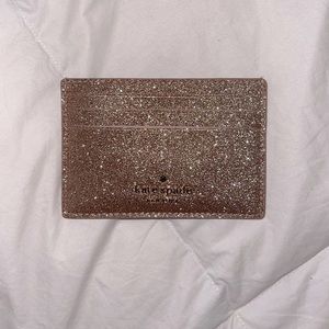 Kate Spade sparkly rose gold card/ID wallet
